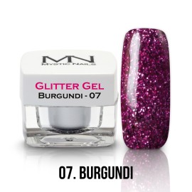 Gel UV cu Sclipici - nr.07 -  Burgundi - 4g