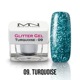 Gel UV cu Sclipici - nr.09 - Turquoise - 4g