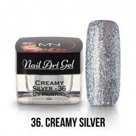 UV Nail Art Gel - 36 - Creamy Silver - 4  GR